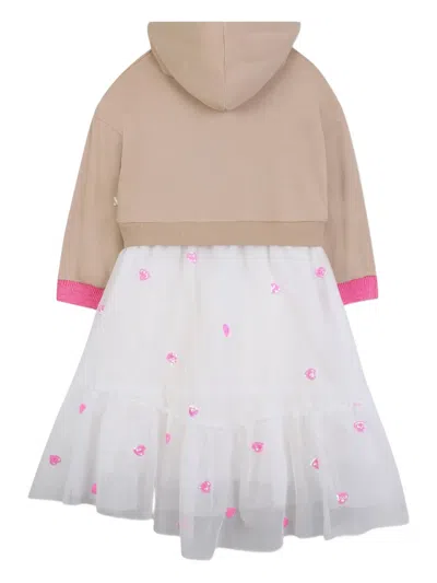 Billieblush Hooded Tulle Dress In Brown