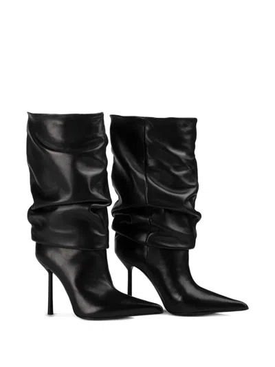 Le Silla Eva Scrunched Ankle Boots In Black