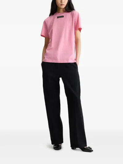 Patou Logo-appliqué T-shirt In Pink