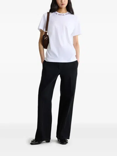 Patou Logo-embroidered T-shirt In White