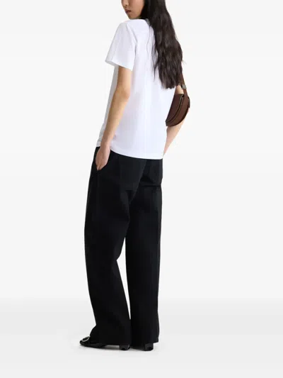 Patou Logo-embroidered T-shirt In White