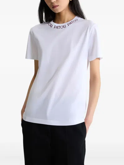 Patou Logo-embroidered T-shirt In White