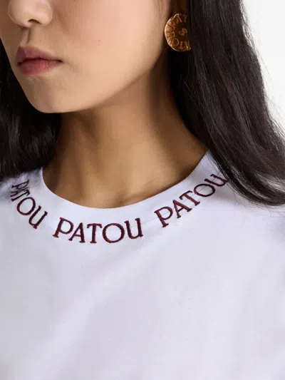 Patou Logo-embroidered T-shirt In White