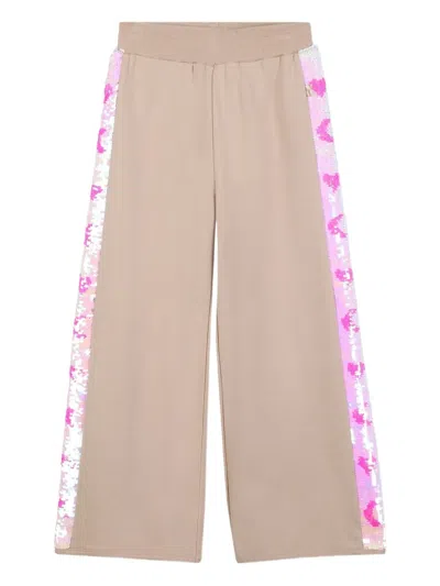 Billieblush Sequined Side-stripe Trousers In Brown