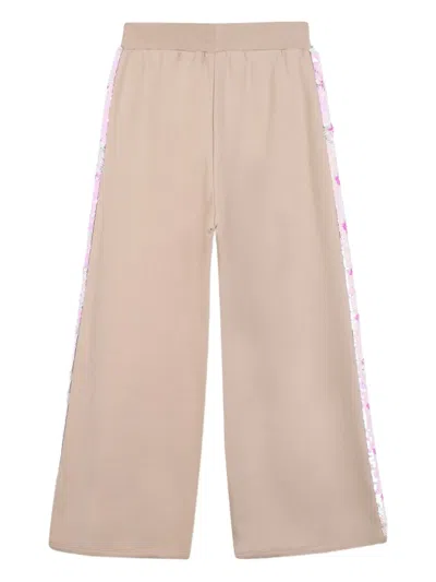 Billieblush Sequined Side-stripe Trousers In Brown