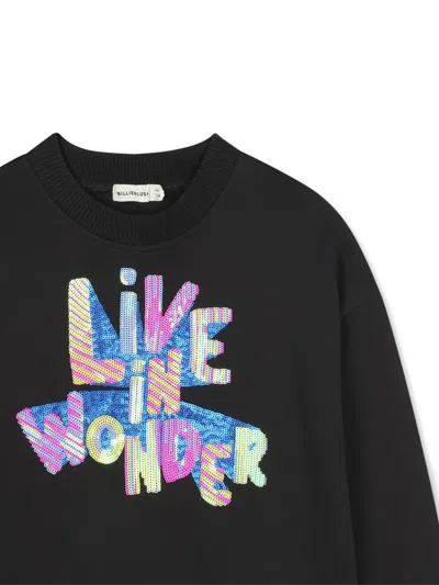 Billieblush Graphic-sequinned Sweatshirt In Black