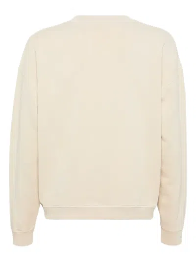 Dsquared2 Cotton Sweatshirt With Ribbed Cuffs And Hem In Neutral
