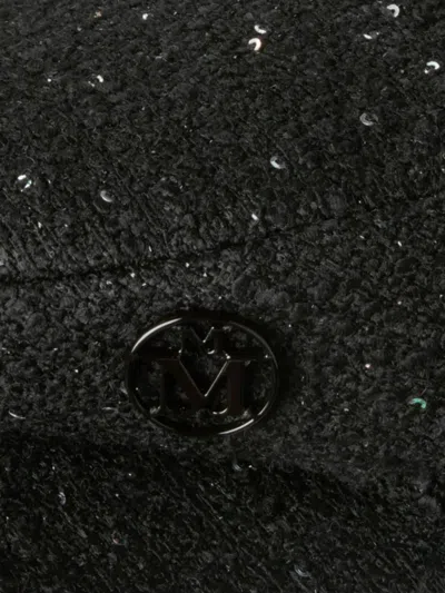 Maison Michel Sequined Beret In Black