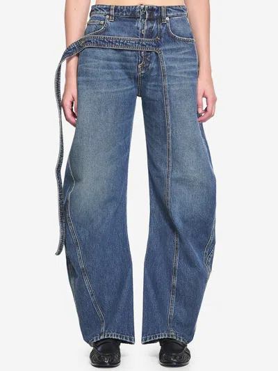 Jean Paul Gaultier Strap Jeans In Denim