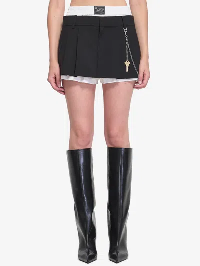 Alexander Wang Wool Blend Miniskirt In Black