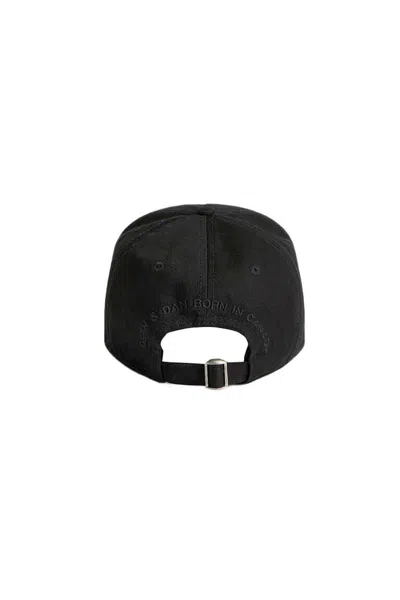 Dsquared2 Structured Black Cap With Bold Logo Patch In Black