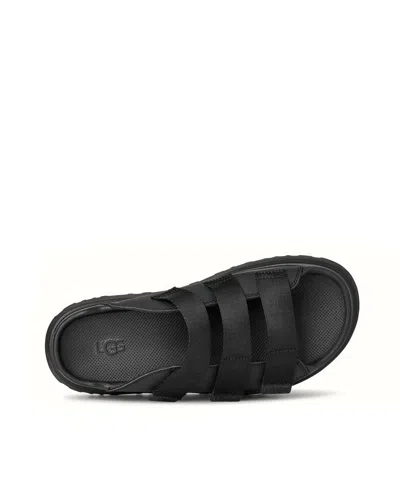Ugg 'golden Glow' Black Sandals With Round Open Toe In Tech Fabric Woman