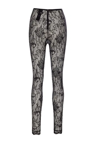 Givenchy Lace Detailing Sheer Fabric Trousers In Multi