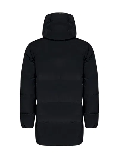 Herno New Impact Long Down Jacket With Hood In Blue