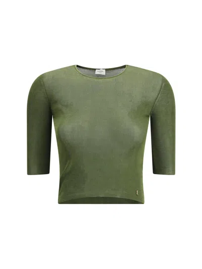 Saint Laurent Cassandre Semi-sheer Knitted Top Clothing