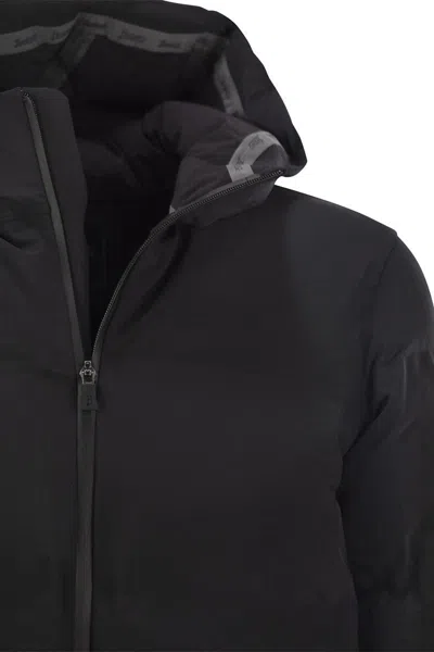 Herno New Impact Long Down Jacket With Hood In Blue