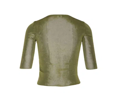 Saint Laurent Cassandre Semi-sheer Knitted Top Clothing