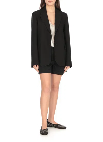 Tory Burch Black Ballet Flats With All-over Crystals Application In Tech Fabric Woman In Black