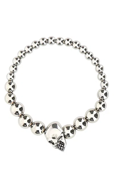 Alexander Mcqueen Silver Metal Bracelet In Silver