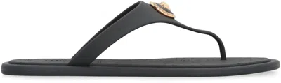 Versace Black Slides With Medusa Detail In Black