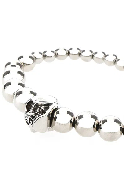 Alexander Mcqueen Silver Metal Bracelet In Silver