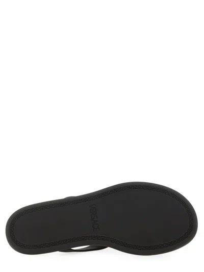Versace Black Slides With Medusa Detail In Black