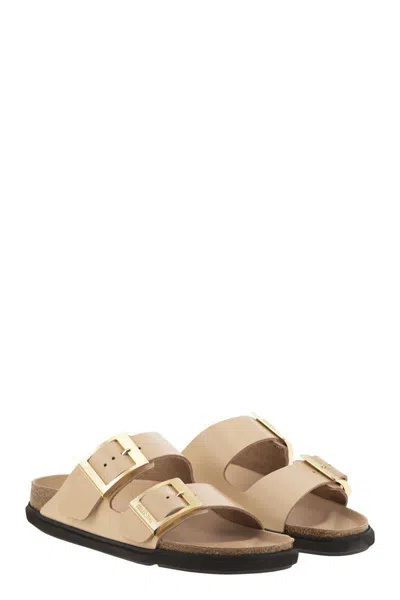 Birkenstock Arizona Db Leather Slipper In Metallic