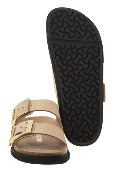 Birkenstock Arizona Db Leather Slipper In Metallic