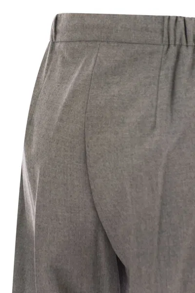 Max Mara Pleated-front Drawstring Trousers In Gray