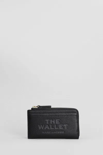 Marc Jacobs The Top Zip Multi Wallet In Black Leather In Black