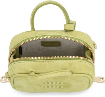 Miu Miu Beau Micro Suede Bag In Green