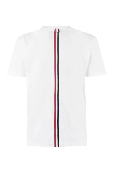 Thom Browne Crew-neck T-shirt Ribbed Side Slit In White