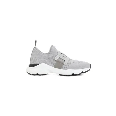 Tod's Grey Knit Sneakers Rubber Sole In Gray