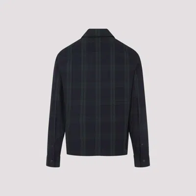Moncler Plaid Long Sleeve Shirt In Black