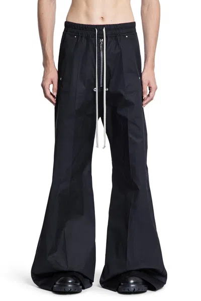 Rick Owens Wide-leg Trousers With High Waist And Utility Pockets In Black