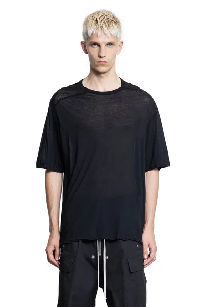 Rick Owens Man Black T-shirts & Tank Tops In Black