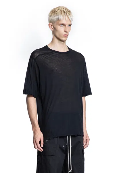 Rick Owens Man Black T-shirts & Tank Tops In Black