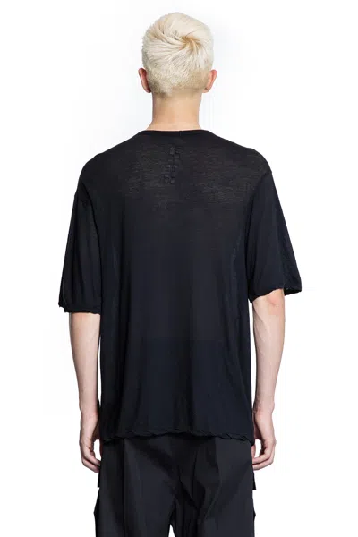 Rick Owens Man Black T-shirts & Tank Tops In Black