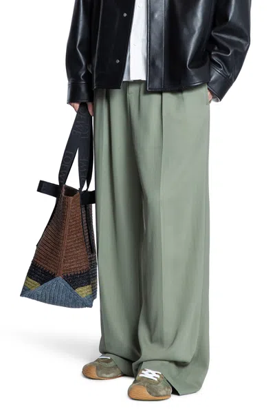 Loewe Man Green Trousers In Gray