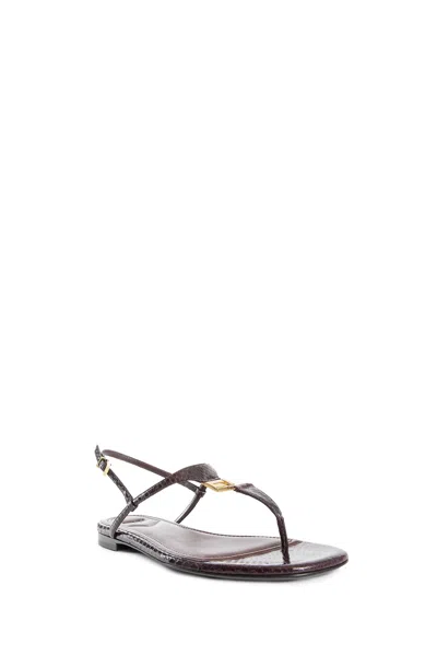 Fendi Brown Minimalist Sandals