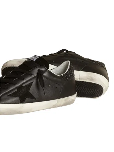 Golden Goose Women's Super-star Nappa Leather Sneakers W/glitter Star