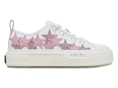Pre-owned Amiri Stars Court Low (women's) Sneakers In White/pink In Multi