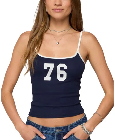 Edikted 76 Contrast Tank Top In Blue