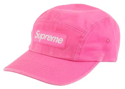 Pre-owned Supreme Washed Chino Twill Camp Cap (ss23) In Pink
