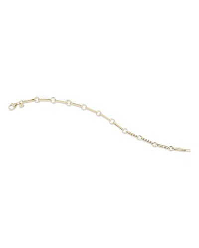 Moon & Meadow 14k Yellow Gold Polished Bar & Circle Link Bracelet