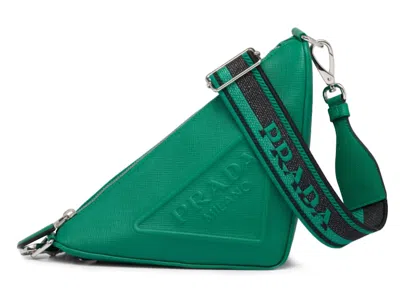 Pre-owned Prada Women's  Saffiano Triangle Bag In Mango In Orange