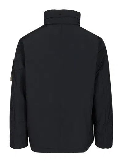 Stone Island Padded Field Jacket With Anti-drip And Snap Pockets In Black