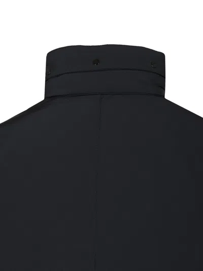 Stone Island Padded Field Jacket With Anti-drip And Snap Pockets In Black
