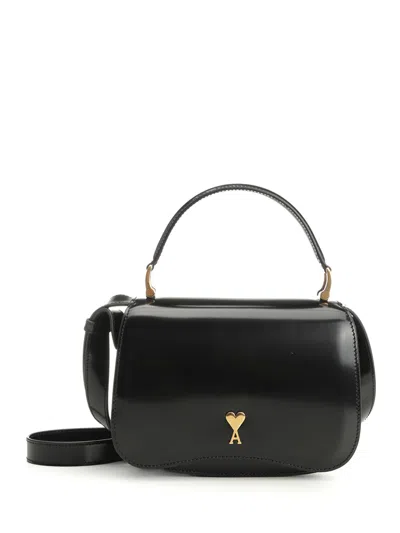 Ami Alexandre Mattiussi Black Glazed Leather Top Handle Paris Paris Bag Black