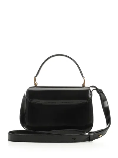Ami Alexandre Mattiussi Black Glazed Leather Top Handle Paris Paris Bag Black